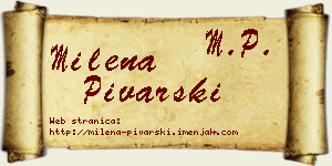 Milena Pivarski vizit kartica